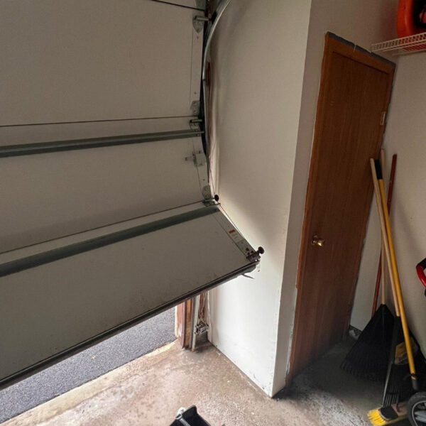 garage-door-bent-backwards